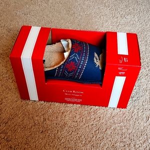 Men's Large Club Room Blue Hoilday Slippers